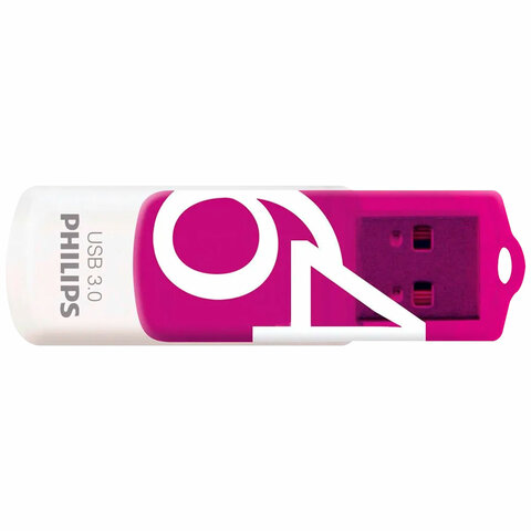 Флеш-диск 64 GB PHILIPS VIVID, разъем USB 3.0, фиолетовый, FM64FD00B/97 Флеш-диск 64 GB PHILIPS VIVID, разъем USB 3.0, фиолетовый, FM64FD00B/97