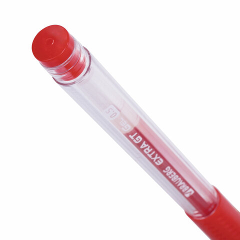 Ручка гелевая с грипом BRAUBERG "EXTRA GT NEEDLE", КРАСНАЯ, игольчатый