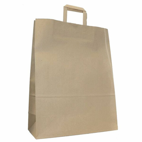 Крафт-пакет бумажный 24х14х29 см, плоские ручки, плотность 90 г/м2, 110517 Крафт-пакет бумажный 24х14х29 см, плоские ручки, плотность 90 г/м2, 110517