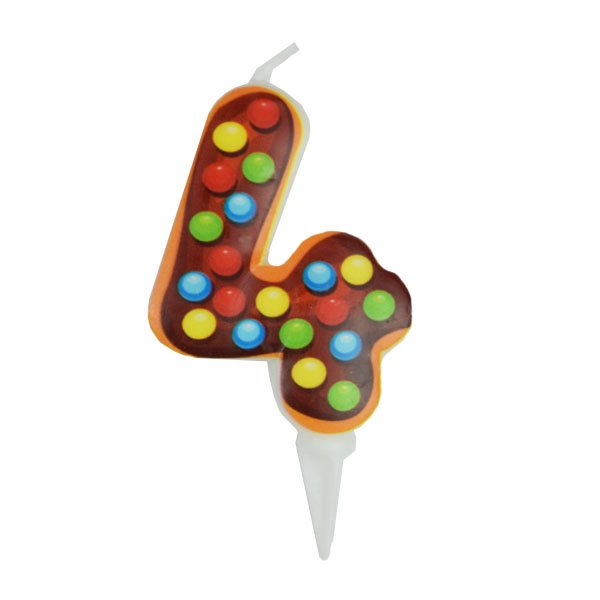 Свеча Цифра 4 Пончик 6см Свеча Цифра 4 Пончик 6см