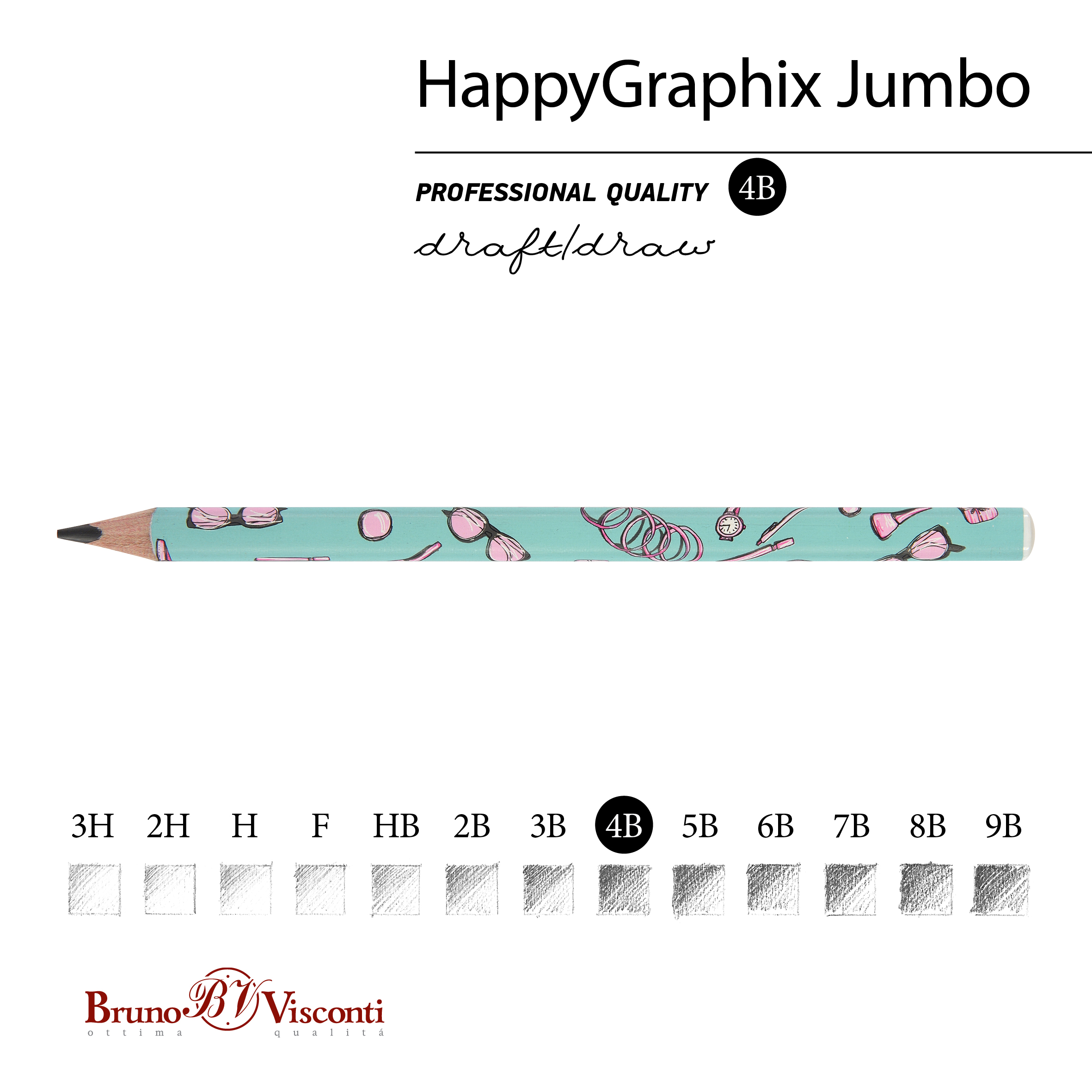 КАРАНДАШ ЧЕРНОГРАФИТОВЫЙ "HappyGraphix Jumbo. Life Style. Pink dream" КАРАНДАШ ЧЕРНОГРАФИТОВЫЙ "HappyGraphix Jumbo. Life Style. Pink dream"