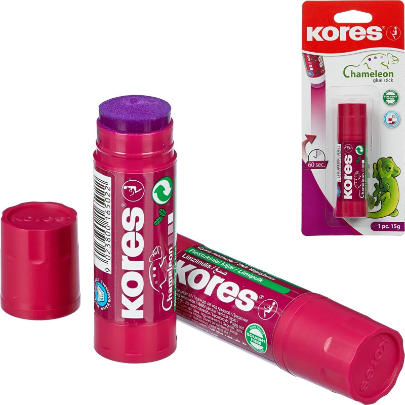 Клей-карандаш 15г KORES Chameleon (исчезающий цвет) '16511 штр. 8412029010397, Клей-карандаш 15г KORES Chameleon (исчезающий цвет) '16511 штр. 8412029010397,