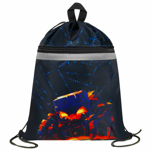 Мешок для обуви BRAUBERG, с петлей, светоотражающая полоса, 2 отделения, 46х36 Мешок для обуви BRAUBERG, с петлей, светоотражающая полоса, 2 отделения, 46х36