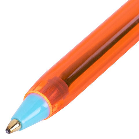 Ручки шариковые BRAUBERG X-30 ORANGE, КОМПЛЕКТ 12 шт., СИНИЕ, пишущий узел 1 мм,