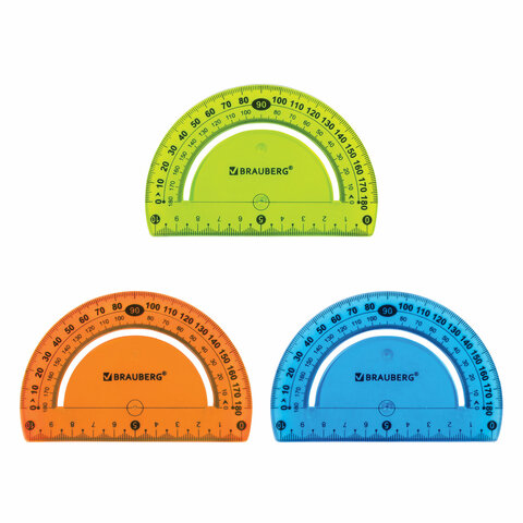 Транспортир 10 см гибкий BRAUBERG "FLEX", пластиковый, 180 градусов, Транспортир 10 см гибкий BRAUBERG "FLEX", пластиковый, 180 градусов,