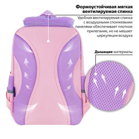 Рюкзак BRAUBERG STAR, 1 отделение, 5 карманов, "Capybara", розовый, Рюкзак BRAUBERG STAR, 1 отделение, 5 карманов, "Capybara", розовый,