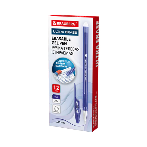 Ручка стираемая гелевая BRAUBERG "ULTRA ERASE", СИНЯЯ, стандартный Ручка стираемая гелевая BRAUBERG "ULTRA ERASE", СИНЯЯ, стандартный