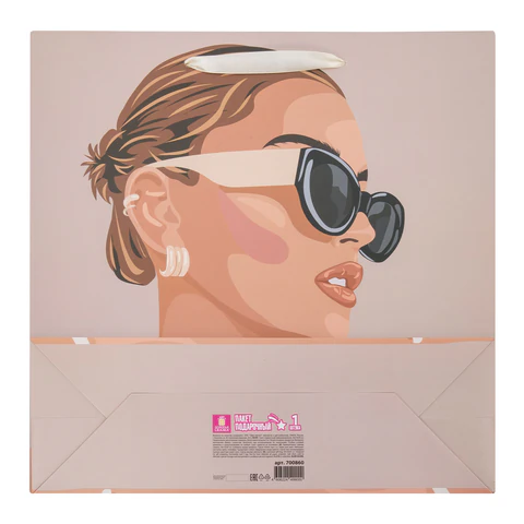 Пакет подарочный (1 штука) 30x10x30 см, "Beautiful Lady", Пакет подарочный (1 штука) 30x10x30 см, "Beautiful Lady",
