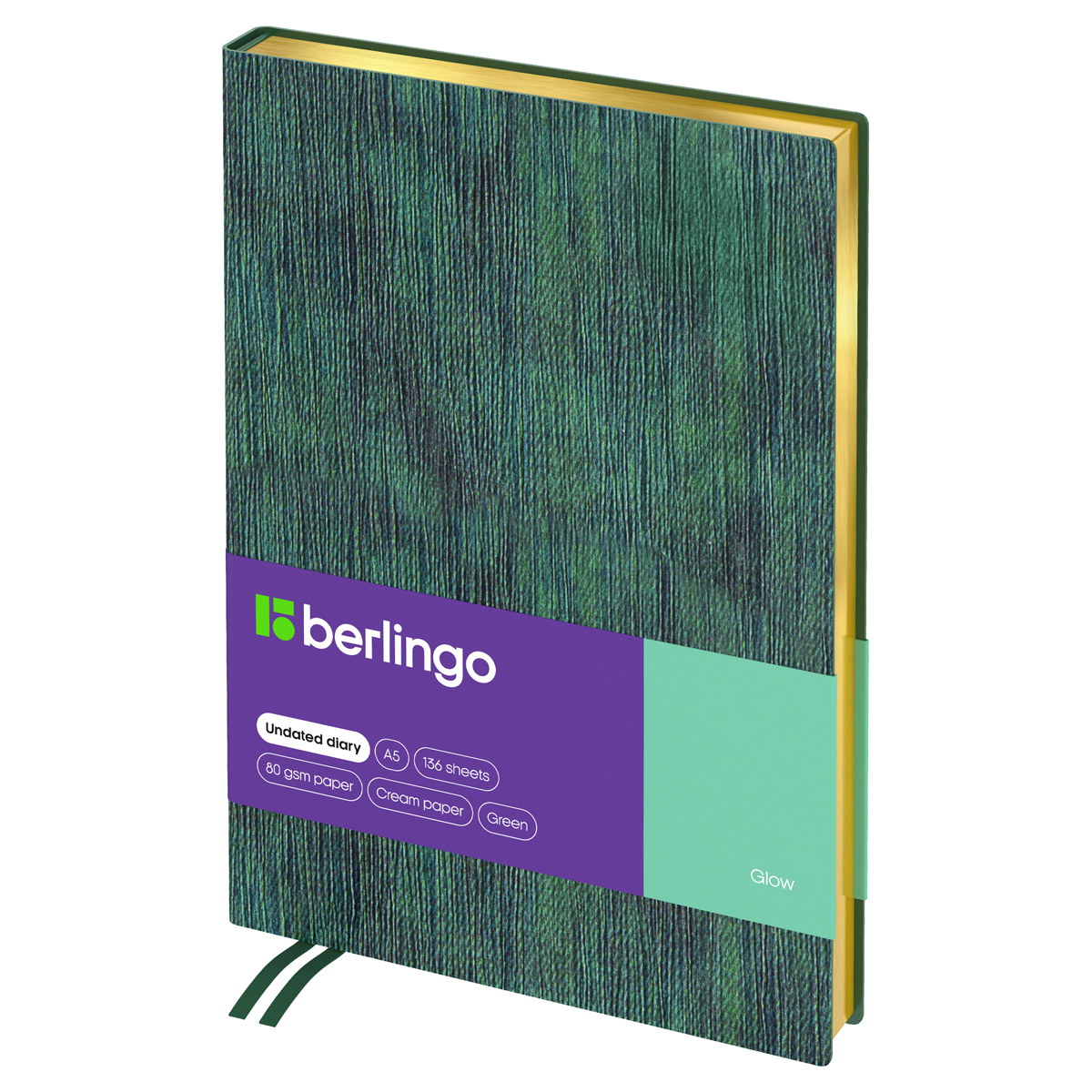 Ежедневник недатированный, A5, 136л., кожзам, Berlingo "Glow", зол. Ежедневник недатированный, A5, 136л., кожзам, Berlingo "Glow", зол.