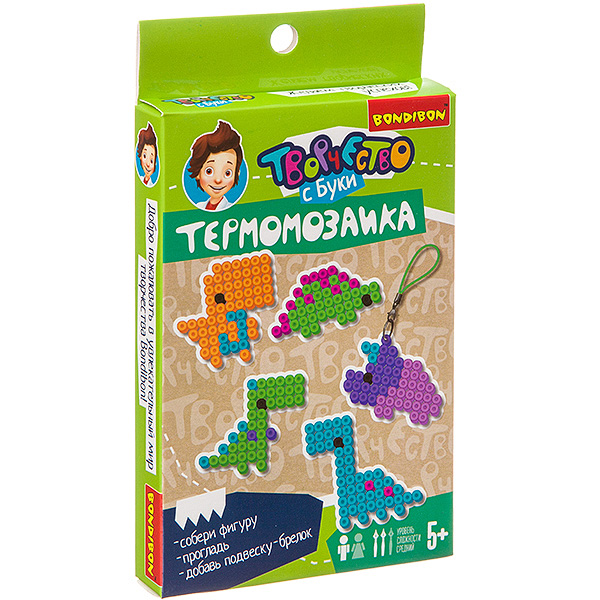 Набор для творчества BONDIBON. Термомозаика 2D (динозавры) Набор для творчества BONDIBON. Термомозаика 2D (динозавры)