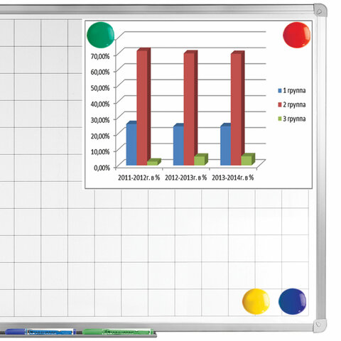 Магниты БОЛЬШОГО ДИАМЕТРА, 50 мм, КОМПЛЕКТ 4 штуки, цвет АССОРТИ, в блистере,