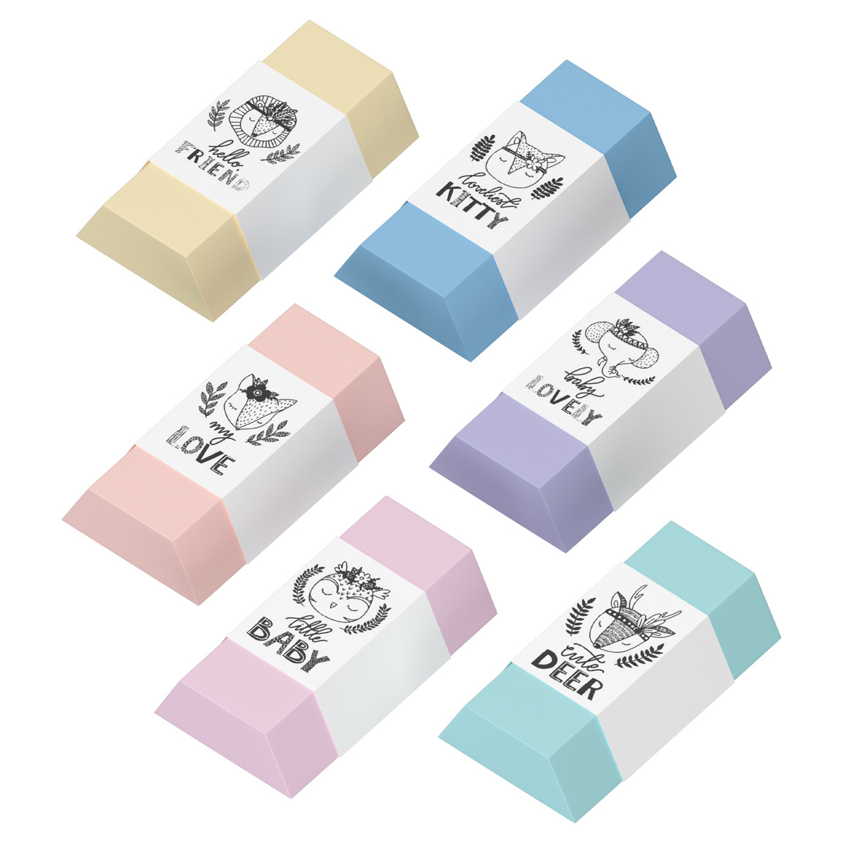 Ластик Berlingo "Pastel", термопластичная резина, цвета ассорти, Ластик Berlingo "Pastel", термопластичная резина, цвета ассорти,