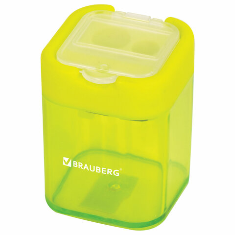 Точилка BRAUBERG "Peak" с контейнером, пластиковая, прямоугольная, 2 Точилка BRAUBERG "Peak" с контейнером, пластиковая, прямоугольная, 2