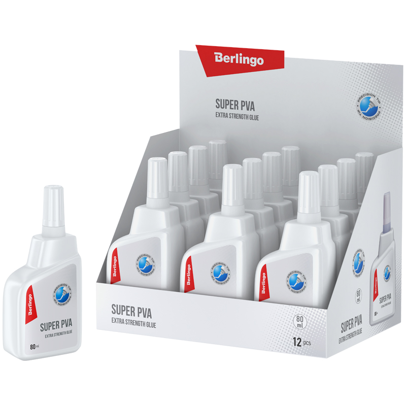 Клей ПВА Berlingo, экстрасильный, 80мл. Клей ПВА Berlingo, экстрасильный, 80мл.