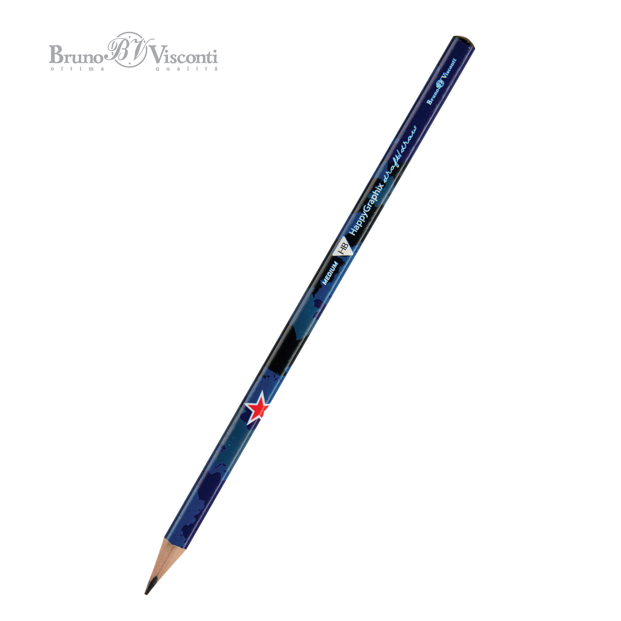 КАРАНДАШ ЧЕРНОГРАФИТОВЫЙ "HappyGraphix" МИЛИТАРИ СИНИЙ НВ КАРАНДАШ ЧЕРНОГРАФИТОВЫЙ "HappyGraphix" МИЛИТАРИ СИНИЙ НВ