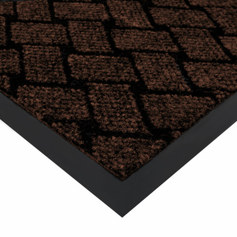 Коврик придверный 60х90 см, КОРИЧНЕВЫЙ, влаго-грязезащитный, 450 г/м2, плетение,
