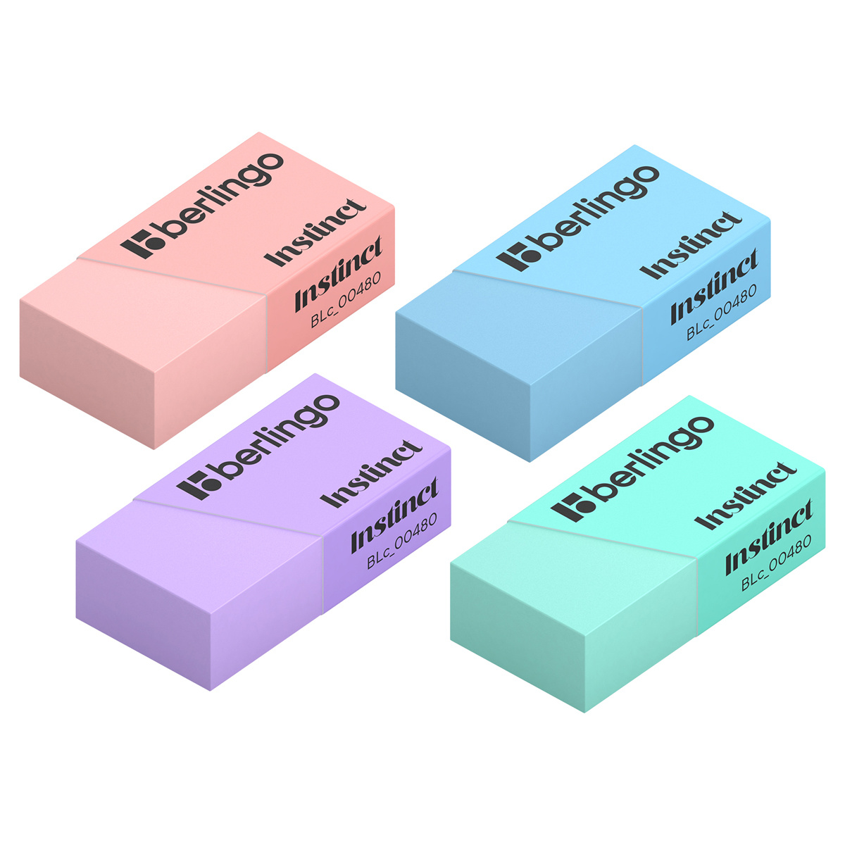 Ластик Berlingo "Instinct", термопластичная резина, цвета ассорти, Ластик Berlingo "Instinct", термопластичная резина, цвета ассорти,