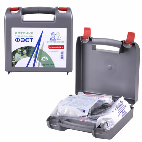 Аптечка первой помощи универсальная ФЭСТ, до 7 человек, футляр из полистирола, № Аптечка первой помощи универсальная ФЭСТ, до 7 человек, футляр из полистирола, №