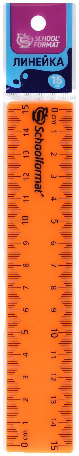 Линейка Schoolformat 15 см пластик непрозрач. ассорти неон с европодвесом Линейка Schoolformat 15 см пластик непрозрач. ассорти неон с европодвесом