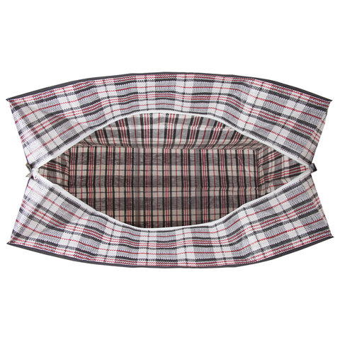 Сумка-баул хозяйственная, полипропилен, 70х50х30 см,105 литров, черно-красная,