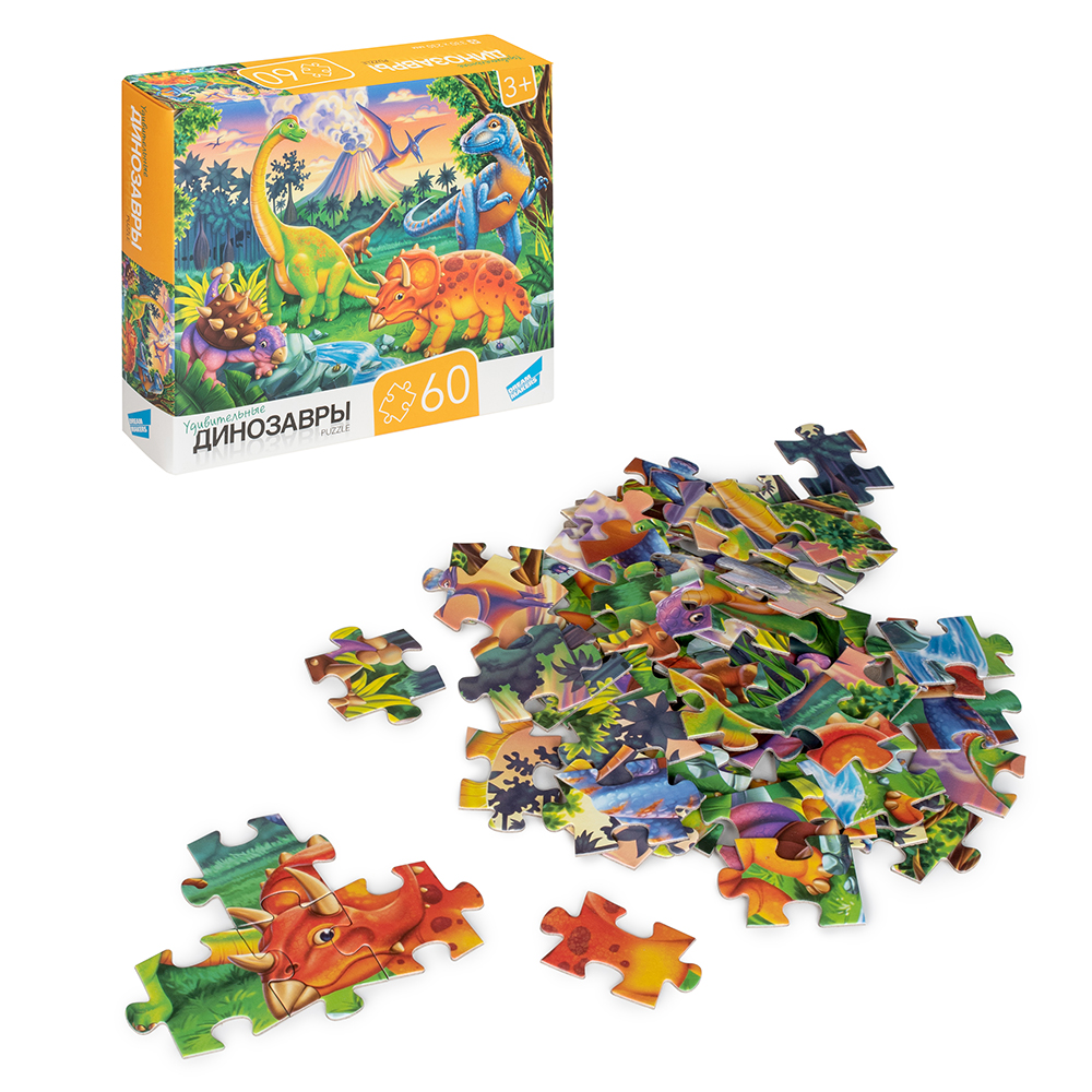 Пазлы 60 элементов "Динозавры" Пазлы 60 элементов "Динозавры"