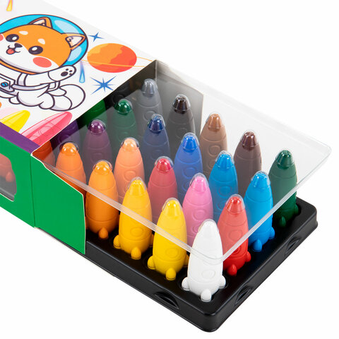 Восковые мелки фигурные BRAUBERG KIDS "РАКЕТА", НАБОР 36 цветов + Восковые мелки фигурные BRAUBERG KIDS "РАКЕТА", НАБОР 36 цветов +