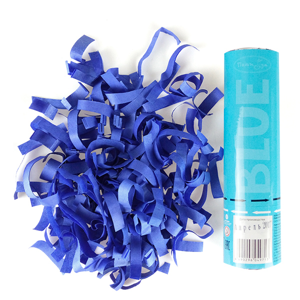 20 см Пневмохлопушка Голубое конфетти 20 см Пневмохлопушка Голубое конфетти