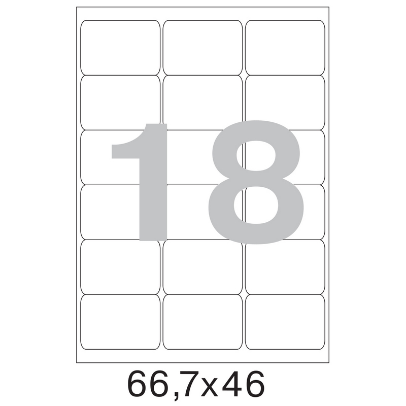Этикетки самоклеящиеся Office Label 66,7х46 мм/18 шт. на лист А4 50 листов Этикетки самоклеящиеся Office Label 66,7х46 мм/18 шт. на лист А4 50 листов