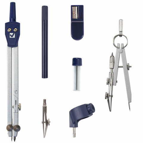 Готовальня BRAUBERG "Student Oxford", 7 предметов: наполнение-1, пенал