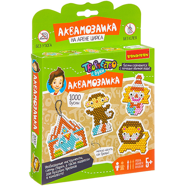Набор для творчества BONDIBON. Аквамозаика 1000 бусин! На арене цирка Набор для творчества BONDIBON. Аквамозаика 1000 бусин! На арене цирка
