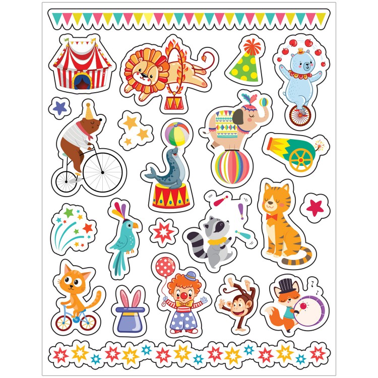 Наклейки - татуировки "Цирк", 3 листа Наклейки - татуировки "Цирк", 3 листа