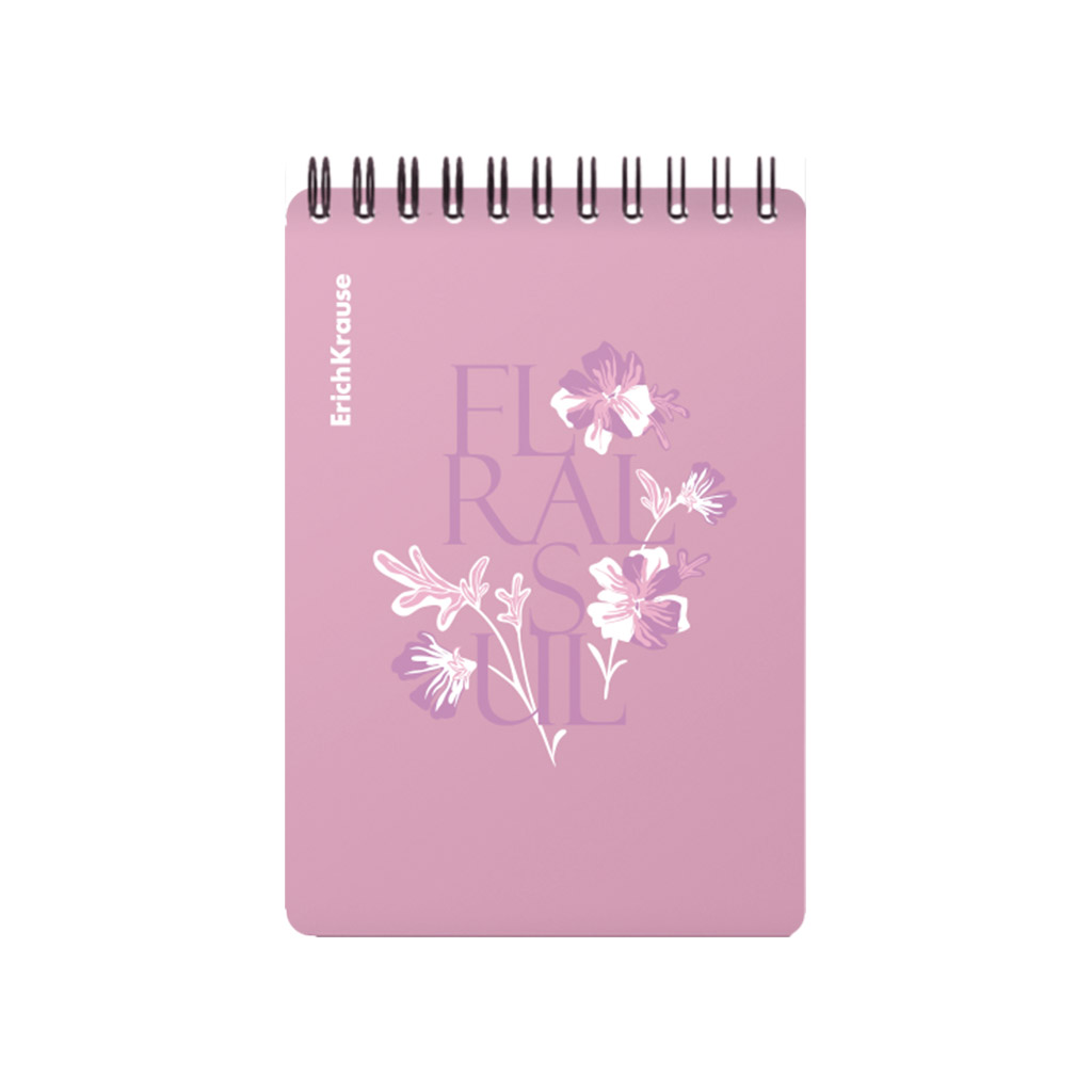 Блокнот с пластиковой обложкой на спирали ErichKrause Floral Soul, А6, 80 Блокнот с пластиковой обложкой на спирали ErichKrause Floral Soul, А6, 80