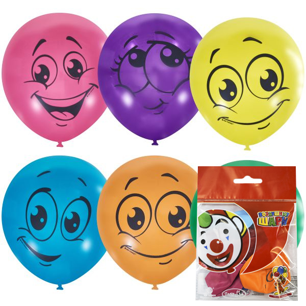 12"/30см Набор шаров Х58 Пастель+Декоратор (шелк) 1 ст. рис Улыбки 5шт 12"/30см Набор шаров Х58 Пастель+Декоратор (шелк) 1 ст. рис Улыбки 5шт