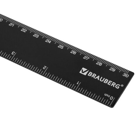 Линейка пластиковая 30 см, BRAUBERG, черная, 210837 Линейка пластиковая 30 см, BRAUBERG, черная, 210837