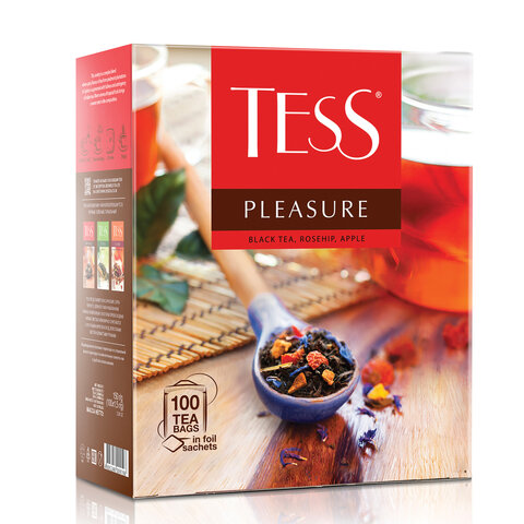 Чай TESS (Тесс) "Pleasure", черный с шиповником и яблоком, 100 Чай TESS (Тесс) "Pleasure", черный с шиповником и яблоком, 100