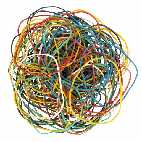 Резинки банковские универсальные диаметром 60 мм, BRAUBERG 50 г, цветные,