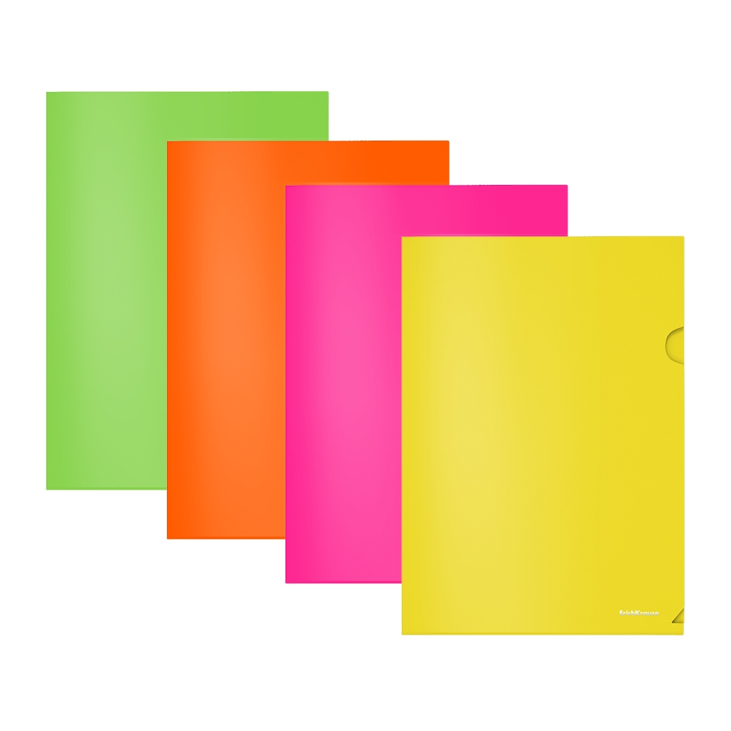 Папка-уголок пластиковая Erich Krause Glossy Neon, A4, полупрозрачная, ассорти Папка-уголок пластиковая Erich Krause Glossy Neon, A4, полупрозрачная, ассорти