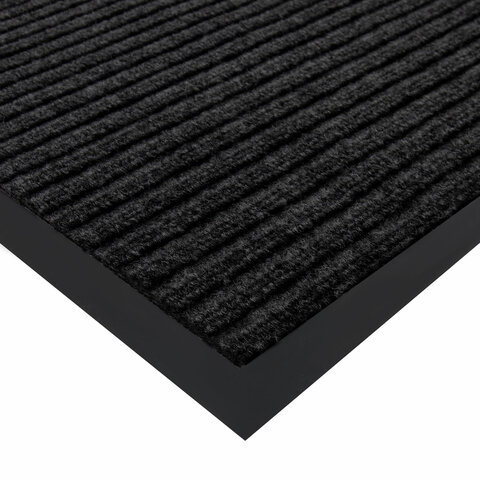 Коврик придверный 60х90 см, ЧЕРНЫЙ, влаго-грязезащитный, 450 г/м2, ребристый,