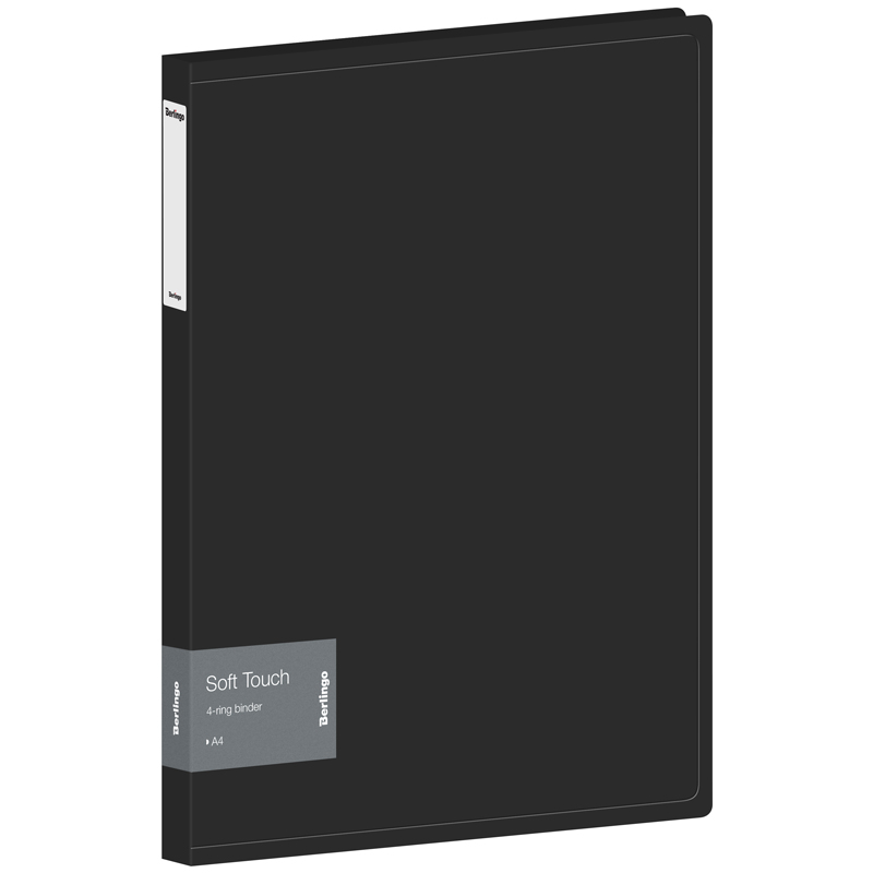 Папка на 4 кольцах Berlingo "Soft Touch", 24мм, 700мкм, черная, Папка на 4 кольцах Berlingo "Soft Touch", 24мм, 700мкм, черная,