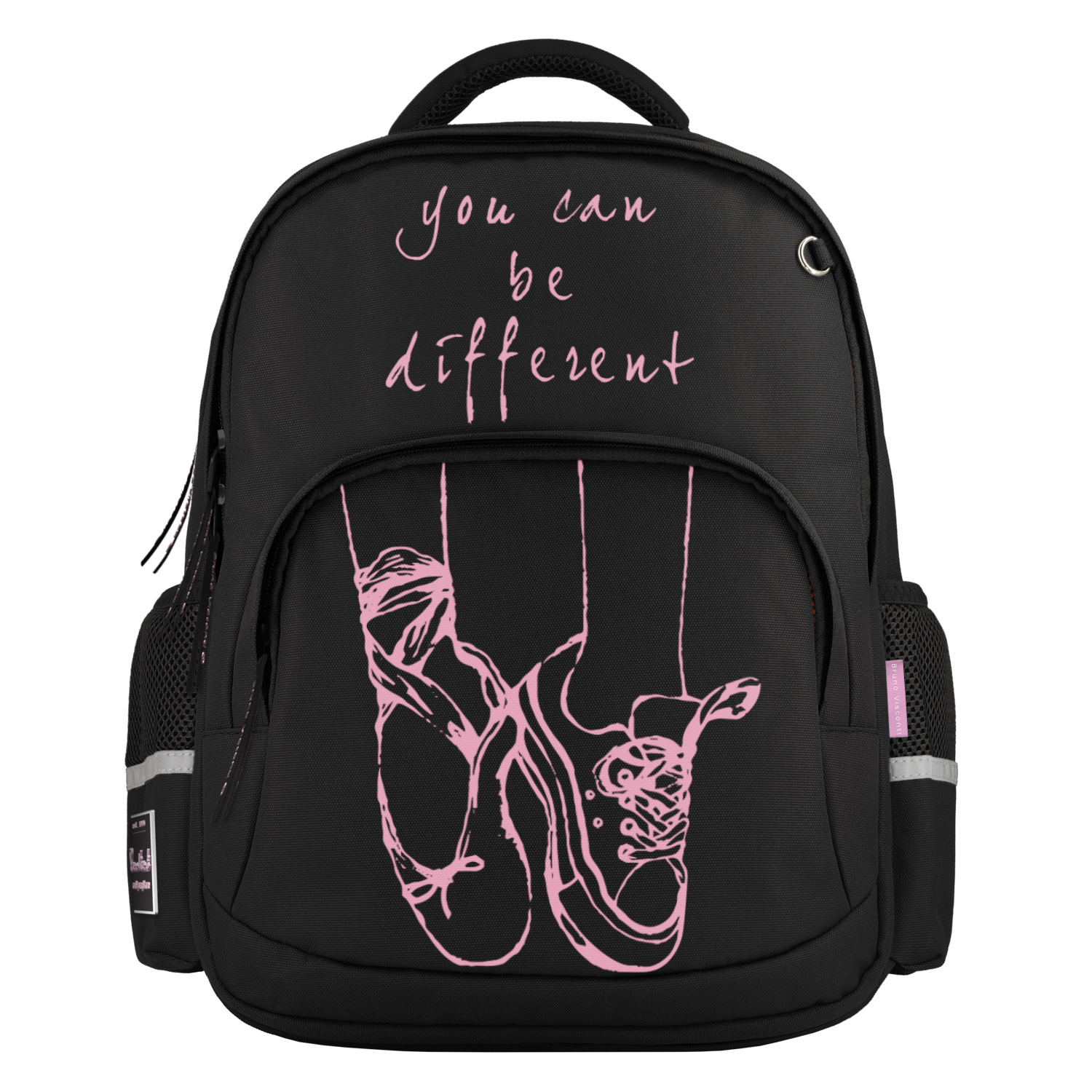 РЮКЗАК ЧЕРНЫЙ С ЭРГОНОМИЧНОЙ СПИНКОЙ "BE DIFFERENT" РЮКЗАК ЧЕРНЫЙ С ЭРГОНОМИЧНОЙ СПИНКОЙ "BE DIFFERENT"