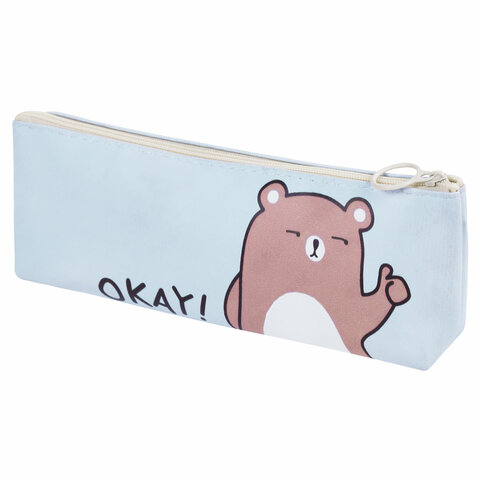 Пенал мягкий ПИФАГОР, 1 отделение, ПВХ, ассорти "Animals", 21х8х3 см,