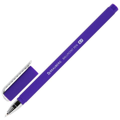 Ручка шариковая BRAUBERG SOFT TOUCH STICK "NEON", СИНЯЯ, мягкое