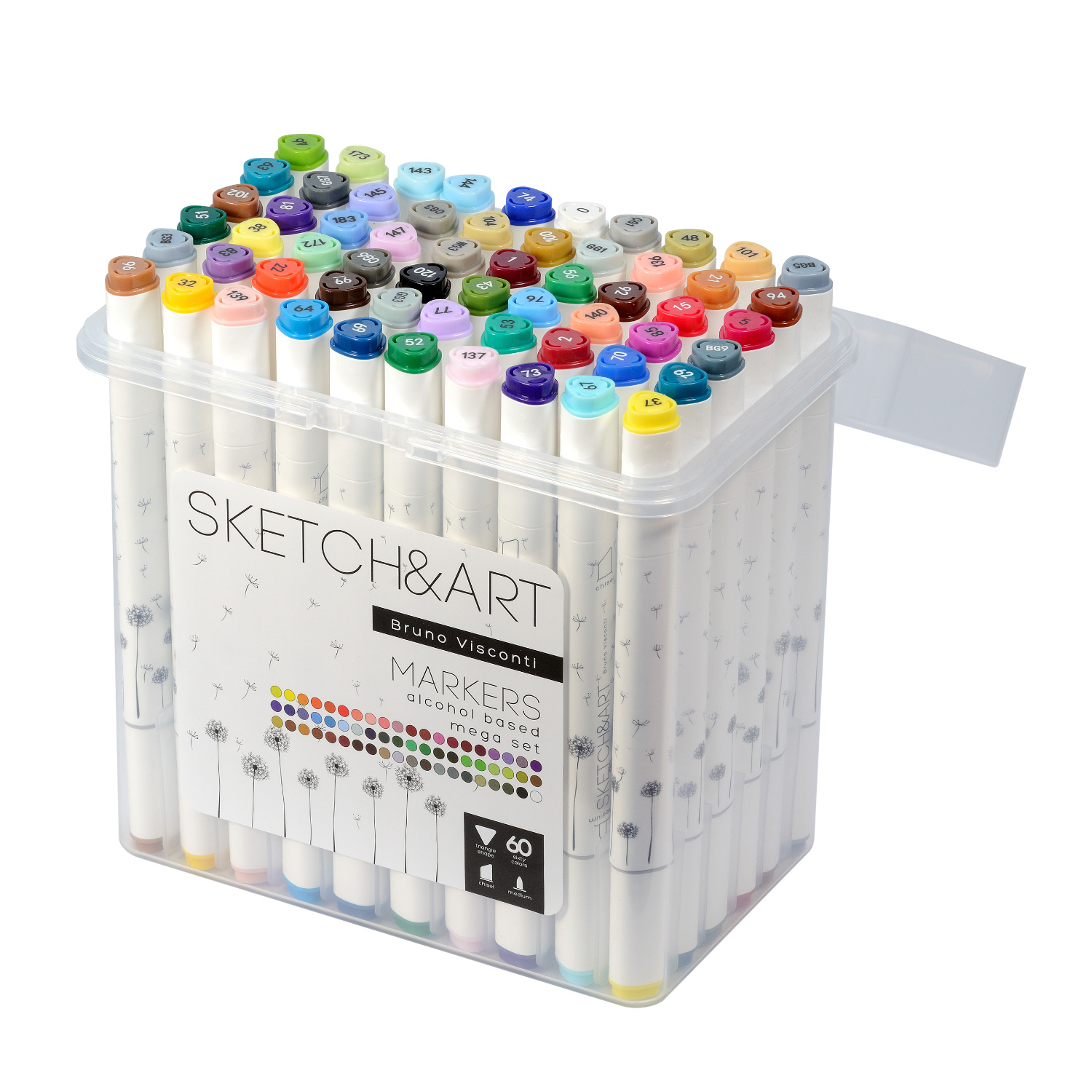 НАБОР ДВУСТОРОННИХ СКЕТЧ МАРКЕРОВ "SKETCH&ART" МЕГА, 60 ЦВ. В НАБОР ДВУСТОРОННИХ СКЕТЧ МАРКЕРОВ "SKETCH&ART" МЕГА, 60 ЦВ. В