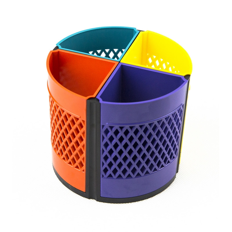 Подставка для канцелярских мелочей Attache Квартет радуга, вращающаяся Подставка для канцелярских мелочей Attache Квартет радуга, вращающаяся