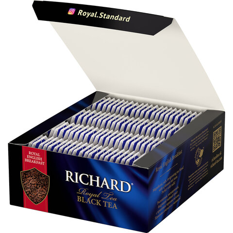 Чай RICHARD (Ричард) "Royal English Breakfast", черный, 100 пакетиков Чай RICHARD (Ричард) "Royal English Breakfast", черный, 100 пакетиков