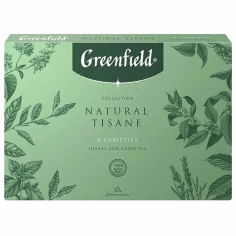 Чай GREENFIELD "Natural Tisane", ассорти 6 вкусов, НАБОР 30 пакетиков, Чай GREENFIELD "Natural Tisane", ассорти 6 вкусов, НАБОР 30 пакетиков,