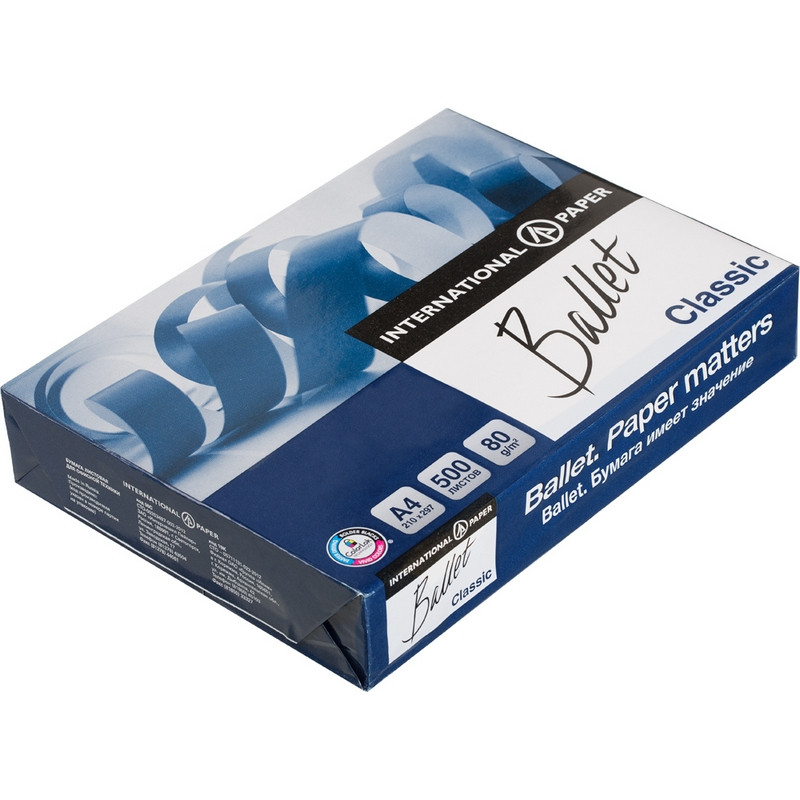 Бумага для ОфТех BALLET CLASSIC (А4,80г,153%CIE) пачка 500л. штр. 4605817123100 Бумага для ОфТех BALLET CLASSIC (А4,80г,153%CIE) пачка 500л. штр. 4605817123100