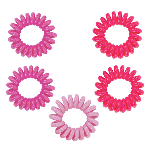 Резинки для волос НАБОР 5 шт., диаметр 3 см, пружинка, оттенки розового, MONTE Резинки для волос НАБОР 5 шт., диаметр 3 см, пружинка, оттенки розового, MONTE