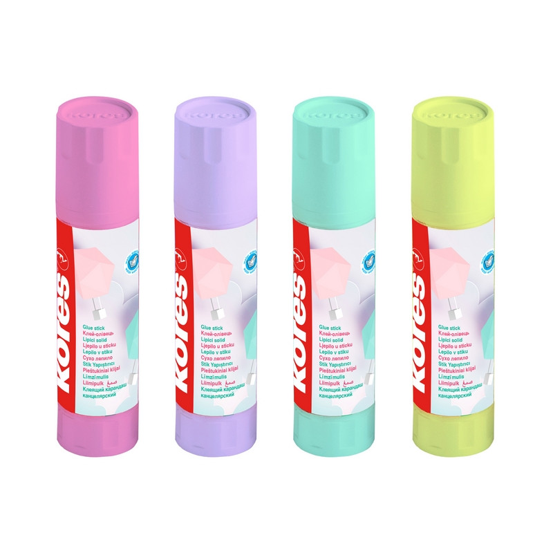 Клей-карандаш 20г Kores Pastel ассорти: розовый, желтый, фиолетовый ,мятный Клей-карандаш 20г Kores Pastel ассорти: розовый, желтый, фиолетовый ,мятный