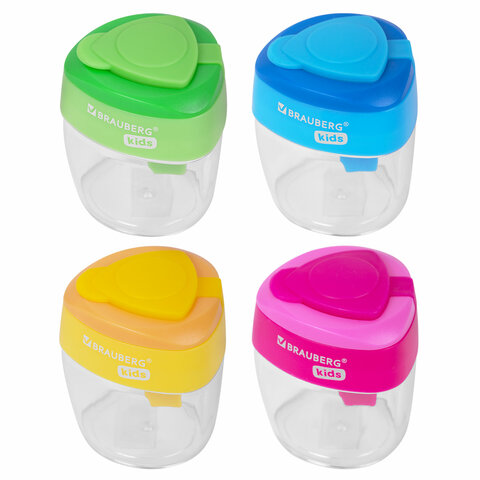 Точилка BRAUBERG KIDS "MAXI", 2 отверстия, с большим контейнером,